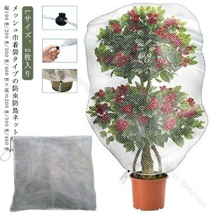 野菜網 虫よけネット 植物保護カバー メッシュネット ツリー 2枚入り 防虫カバー 盆栽用 防虫ネット 巾着式 果樹 鳥よけ Lサイズ 虫よけネット 鳩よけ 防鳥 網 園芸用ネット 虫鳥除け網 鉢植