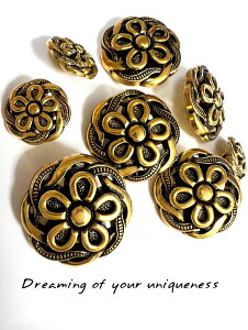 高級レトロボタン おしゃれ お花ボタン