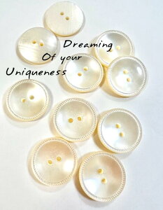 縄ボタン 丸ボタン アイボリー色 2つ穴 50個入り 25mm