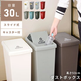 ごみ箱 30リットル 分別 スリム ふた付き ゴミ箱 おしゃれ 30L キッチン ダストボックス かわいい 縦型 臭わない スライドペール 北欧 リビング インテリア 寝室 洗面所 台所 一人暮らし ベランダ 分別 スリム ペット ビン 子供 軽い