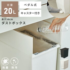 ごみ箱 20リットル ゴミ箱 おしゃれ 20L 分別 屋外 スリム ふた付き キッチン ダストボックス ペダル式 蓋つき 蓋付き ふた フタ 抗菌 防汚 インテリア 棚下 ラック 上 白 黒 一人暮らし キャスター付き リビング