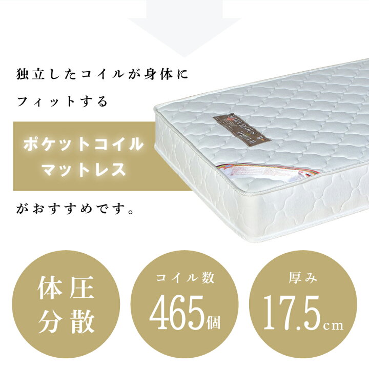 楽天市場】シングル 厚み17.5cm シンプル 快適 ベッドマットレス  