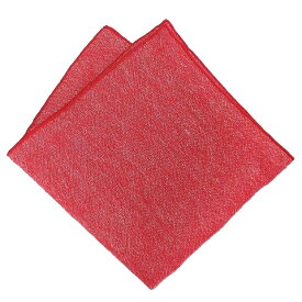 秋冬 コーデ の おしゃれなアクセントに ポケットチーフ ウール リネン 麻 日本製 赤 レッド メール便