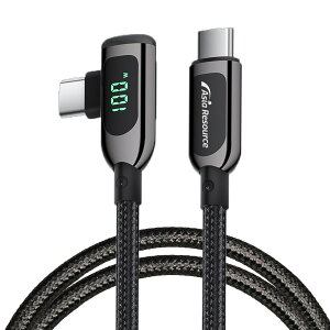 AsiaResource �Б�L���R�l�N�^�[�d�P�[�u�� L���^ USB Type-C �[�d�P�[�u�� 100W PD�Ή� �d�͗ʌv�t�� LED�\�� �}���[�d�Ή� �Б�L���R�l�N�^ �O���[ USB2.0 �ʐM���x�ő�480Mbps �X�}�z �m�[�gPC�Ή�