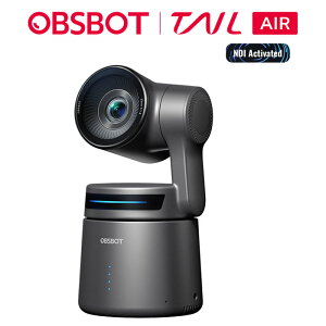 [NDI����]OBSBOT Tail Air �X�g���[�~���O PTZ �����[�g IP �J���� 4K UHD AI ���� �l ���� �����ǐ� ���[�U�[AF �}�C�N�t�� ���C�u �z�M �f�� ���� ��c �B�e �E�F�r�i�[ NDI RTSP VISCA OSC �Ή� Youtube Facebook T