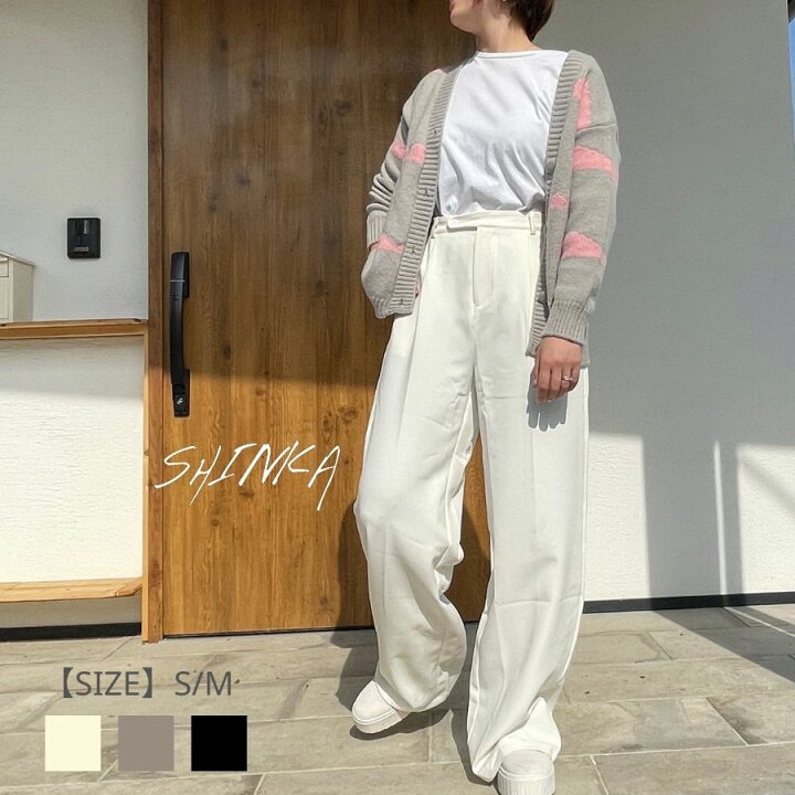 楽天市場 メンズも着れる 高身長さん向け タックワイドパンツ ワイドパンツ ウエストゴム 洗える ウォッシャブル 美脚 ボトム パンツ 大人パンツ 美脚パンツ フレアパンツ ガウチョパンツ ストレートパンツ レディース 婦人服 レディースパンツ 高見え とろみ素材