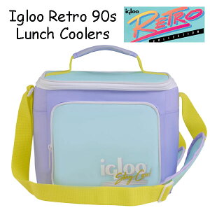 ��������12�`16�T�� Igloo Retro 90s Lunch Coolers ���g�� 90�N�� �����` �N�[���[ �f�M�����`�o�b�O �X�N�G�A �{�b�N�X �N�[���[ �������[ ������� ���߉\�ȃX�g���b�v �J���t�� �N�[���[�o�b