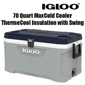 y񂹁z Igloo 70 Quart MaxCold Cooler ThermeCool Insulation with Swing-Up Handles Gray and Black CO[ }bNXR[h N[[ T[XCOAbv N[[{bNX ő5Ԃ̕Xێ 110ʎ