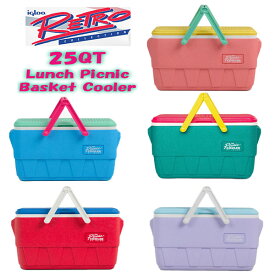 【在庫有り】Newカラー Igloo Retro Jade 25 Qt Lunch Picnic Basket Cooler イグルーレト ロジェイド25QTランチピクニックバスケットクーラー レトロ クーラーボックス おしゃれ 容量約23L 90年代 5色 かわいい カラフル おでかけ BBQ 持ち運び
