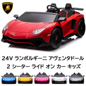 y񂹁z24V {M[j AF^h[ qp ^]\ 2l ōx15km pߋ 6΁`12΂̂qlɍœK ω׏d100LLamborghini Aventador 2 Seater Ride on Car for Kids a
