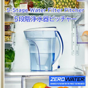 ŒZ14ł͂ ZeroWater 5i򐅊sb`[ ̖P 10-Cup Ready-Pour 5-Stage Water Filter Pitcher 򐅊 tB^[ tȒP  2.3L s̏ TDS[^[t EH[^[sb