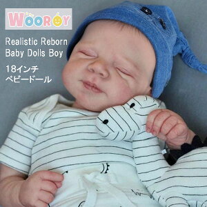 ★最短14日でお届け★ リアル ベビードール リアルな赤ちゃん 人形 男の子 WOOROY Realistic Reborn Baby Dolls Boy お人形 ぬいぐるみ 新生児 乳児 帽子 衣装セット おしゃぶり 哺乳瓶 出生証明書 リボ