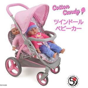 y񂹁zRbg LfB[ sN cC ^f h[ xr[J[ Cotton Candy Pink Twin Tandem Doll Stroller in Grey Polka Dots2̗p cCxr[J[ 􂢉\ O[ hbg ܂