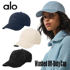★最短14日でお届け★ Alo Yoga ウォッシュドオフデューティキャップ キャップ 帽子 デニム 海外セレブ愛用 Washed Off-Duty Cap かわいい おしゃれ BTS JIN グローバルアンバサダー就任 ヴィンテージ ブラック ネイビー ホワイト 国内未発売 アロー 公式 デイリー使い