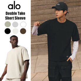 ★ alo yoga ★ ALO+JIN アロー ダブルテイク半袖 BTS JIN ジン着用 Double Take Short Sleeve Tシャツ 半袖シャツ メンズ トップス おしゃれ シンプル カットソー 大人気 ヨガウェア ブランド 公式 ロゴ ランニング スポーツ 運動 ジム オーバーサイズ 大きめ ビッグサイズ