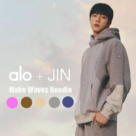 NEW ★ALO yoga★ ALO+JIN アロー 公式 ウェーブパーカー 正規品米国より直輸入 ベストセラーパーカー BTS JIN グローバルアンバサダー就任 Make Waves Hoodie ジン着用 おしゃれ スポーティー ウェア ヨガウェア スウェット ユニセックス スタイル オーバーサイズ 新色