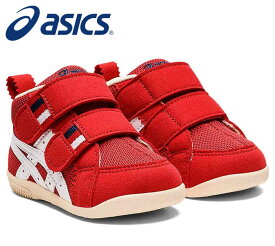 [最大2000円OFFクーポン発行中]★歩きはじめ約3カ月間の赤ちゃん向け★【アシックス　asics】【シューズ　靴】 1144A222 ベビー シューズ アミュレ ファースト 男の子 女の子 かわいい ベルト 子供 レッド×ホワイト スクスク sukusuku すくすく 600 [220513]