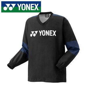 【 2025年 秋冬モデル】【 ヨネックス YONEX 】【ウェア】 テニス バドミントン 裏地付き Vブレーカー メンズ レディース 男女兼用 プルオーバー ブレーカー アウター 練習着 32039 (007) ブラック