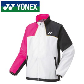 [最大2000円OFFクーポン発行中]★ヒートカプセルで+3℃温かい＆制電★【ヨネックス　YONEX】【ウェア】 裏地付きウィンドウォーマージャケット メンズ レディース 男女兼用 スポーツウェア テニス バドミントン 70095 (062) ホワイト/ピンク [231013]