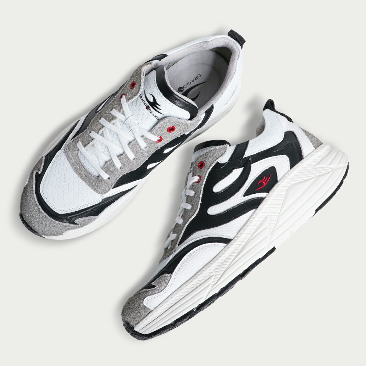 ドラゴンベアード【公式ショップ】【DB 2001 Mir WHT/BLK】NEW ウォーキング シューズ ファッション スニーカー メンズファッション 軽量 ストリートファッション ランニング 散歩 女性 オールシーズン コート 厚底 クラシック ユニセックス