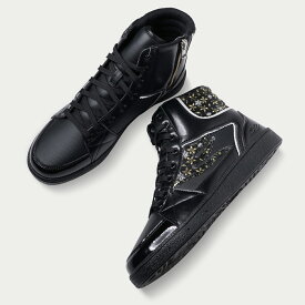 ドラゴンベアード【公式ショップ】【DB S2605y-J BLACK】再入荷 ハイカット スニーカー メンズファッション ストリート 復刻 アメカジ オールシーズン サイドジップ