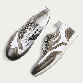 ドラゴンベアード【公式ショップ】【DB CLASSIC 70 WHT/GRY】スニーカー メンズ レディース アシンメトリー 焦がし加工 ハンドメイド ロングノーズ ファッション ビンテージ クラシック カジュアル 父の日