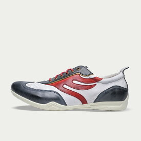 ドラゴンベアード【公式ショップ】【DB CLASSIC 70 WHT/NVY/RED】スニーカー メンズ レディース アシンメトリー 焦がし加工 クラフト ロングノーズ ファッション ビンテージ クラシック カジュアル 父の日