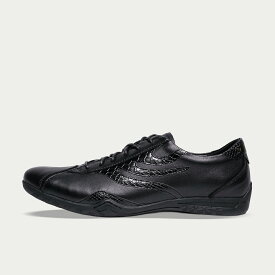 ドラゴンベアード【公式ショップ】【DB CLASSIC 72sn BLACK】レザースニーカー ハンドメイド 黒 本革 復刻 大人のファッション ロングノーズ ファッション メンズシューズ 蛇柄 クラシック カジュアル 父の日