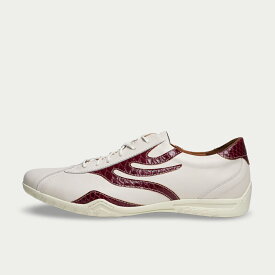 ドラゴンベアード【公式ショップ】【DB CLASSIC 72sn WHT/WINE】レザースニーカー ハンドメイド 本革 復刻 大人のファッション ロングノーズ ファッション メンズシューズ 蛇柄 クラシック カジュアル 父の日