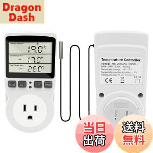 【送料無料】RUIZHI センサー付きスマート水族館温度制御ソケット デジタル温度制御スイッチカウントダウン 大画面アメリカ標準温度制御検出器 水族館サーモスタット 爬虫類冷蔵庫 温室種