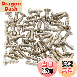 【送料無料】Musiclily ピックガード用ビス フェンダータイプ エレキギター用ネジ 3x12mm、クローム(50本セット)