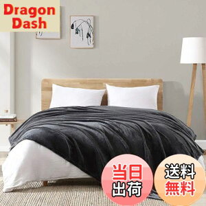 【送料無料】Hansleep 毛布 セミダブル 冬用 ブランケット マイクロファイバー 柔らかく肌触り フランネル 洗える 軽量 静電防止 四季適用 (160x200,グレーブラック)