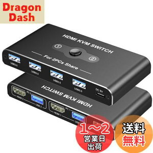 yzKVMXCb` HDMI 21o Movcle USB3.0 ؑ֊ 5Gbps] KVM USB ؑ֊ p\R2 L[{[h/}EX/fBXvC1䋤Lł؂ւ 4K@60Hz 4 USB-A|[g L[{[h/}