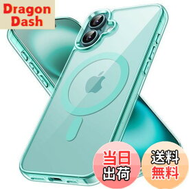 【送料無料】JETech iPhone 16 6.1インチ用 マグネット ケース MagSafe対応 衝撃吸収 バンパーカバー 傷つけ防止 クリアバック (ティールブルー)