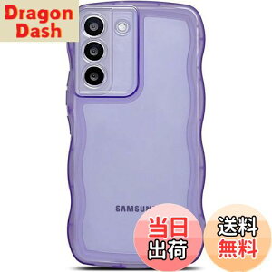 【送料無料】QLTYPRI Galaxy S21 ケース クリア TPU カバー ウェーブ おしゃれ 韓国 可愛い 透明 薄型 軽量 耐衝撃 滑り止め (SC-51B / SCG09) スマホケース ワイヤレス充電対応 ストラップホール付き ギ