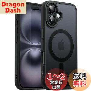yzJETech iPhone 16 6.1C`p }Olbg P[X MagSafeɑΉ ̃}bgw ^ ϏՌ Jo[ (ubN)