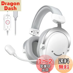 yzFIFINE Q[~OwbhZbg 7.1TEhTEh L 3.5mm/USBڑ 50mmhCo[ ESw}CNt PC/X}z/Nintendo Switch/PS4/PS5ɑΉ ʒ߉\ ^ Q[ 