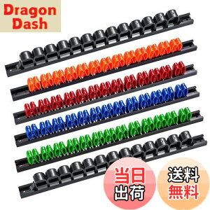 【送料無料】laofeei ドライバーホルダー ツールホルダー 工具差し プライヤー 壁掛け ガレージ 収納 ラック 取付用のネジ付属 6本セット(ブラック*2 レッド*1 ブルー*1 オレンジ*1 グリーン*1