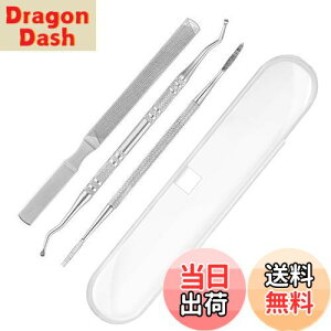 【送料無料】爪垢取り 爪やすり 爪リフター 3本セット ケース付き ステンレス製 爪垢とり 足の爪 爪ケア 巻き爪 厚い爪 ネイルケア