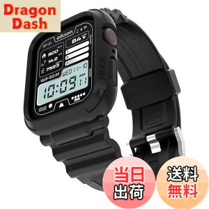 �y���������z[elkson] �A�b�v���E�H�b�` �o���h Apple Watch 45mm 44mm �o���p�[�P�[�X�t�� ���ȃ����Y�o���h Apple Watch SE2 iWatch Series 9 8 7 6 5 4�p, Quattro Pro Series �X�|�[�c�~���^���[�ی�P�[�X �v��