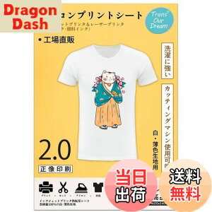 【送料無料】TransOurDream 真正の転写シート アイロンプリントシート2.0 正像印刷 白?薄色生地用 A4 20枚 プリントシート 転写紙Tシャツ転写シート 熱転写シート 洗濯に強い JP-2-20