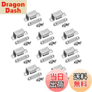 【送料無料】YFFSFDC マグネットキャッチ 強力 小型 磁気キャッチラッチ ネジ付き ステンレス鋼製 磁石 ドア止め金具 引き戸/家具扉/戸棚/食器棚用 磁気ドアキャッチ (シルバー10セット)