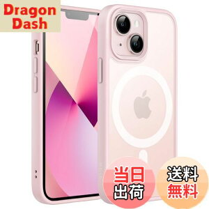 【送料無料】JETech iPhone 13 mini 5.4インチ用 マグネット ケース MagSafeに対応 半透明のマット背面 薄型 耐衝撃 カバー (ピンク)