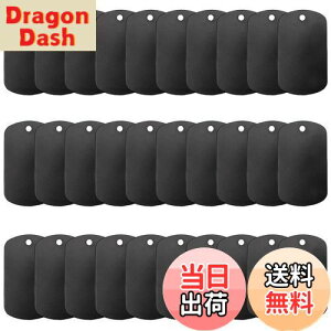 【送料無料】LIANHATA ネームタグ アルミ札 30枚アルミ ネームタグ DIYブランクアルミ札 猫犬 首輪用 IDタグ 刻印 名入れ 盾型 (ブラック方型)