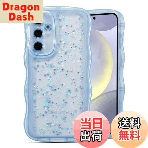 【送料無料】QLTYPRI Galaxy S24 ケース クリア TPU カバー ウェーブ おしゃれ 韓国 可愛い ウェーブ グリッター 透明 薄型 軽量 耐衝撃 滑り止め (SC-51E / SCG25) スマホケース ワイヤレス充電対応 ス