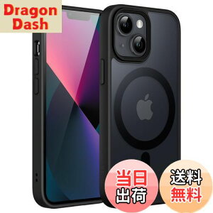 【送料無料】JETech iPhone 13 mini 5.4インチ用 マグネット ケース MagSafeに対応 半透明のマット背面 薄型 耐衝撃 カバー (ブラック)