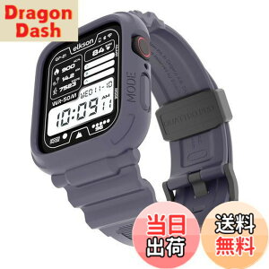 �y���������zelkson �A�b�v���E�H�b�` �o���h Apple Watch 45mm 44mm �o���p�[�P�[�X�t�� ���ȃ����Y�o���h Apple Watch SE iWatch Series 9 8 7 6 5 4�p, Quattro Pro Series �X�|�[�c�~���^���[�ی�P�[�X �v���e