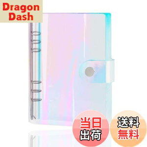 【送料無料】6穴 虹色PVCなシステム手帳 バインダー バインダー 6穴 プランナー ルーズリーフ バインダーノートブック オフィス学用品手帳 ボダン付き A6