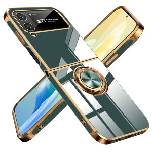 �y���������zGalaxy Z Flip3 �P�[�X �����O �ϏՌ� �����Y�ی� �y�� Samsung �M�����N�V�[ Z Flip3 / SC-54B / SCG12 �J�o�[ ���b�L���H �\�t�g�P�[�X �X�^���h�@�\ �ԍڃz���_�[ �Ή� �T���T���G��S�n 6.7