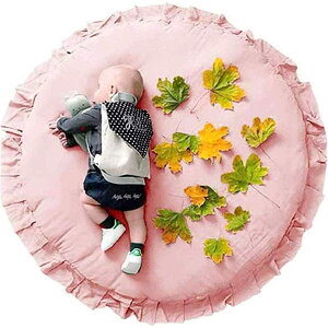 【送料無料】ORFINA ベビープレイマット 円形 おしゃれ 遊び ラグ サークル クロール 柔らかい 綿 毛布レース パッド 超ソフト 四季兼用 水洗い可能 取り外し可能 ふんわり 厚手 赤ちゃん ギフ